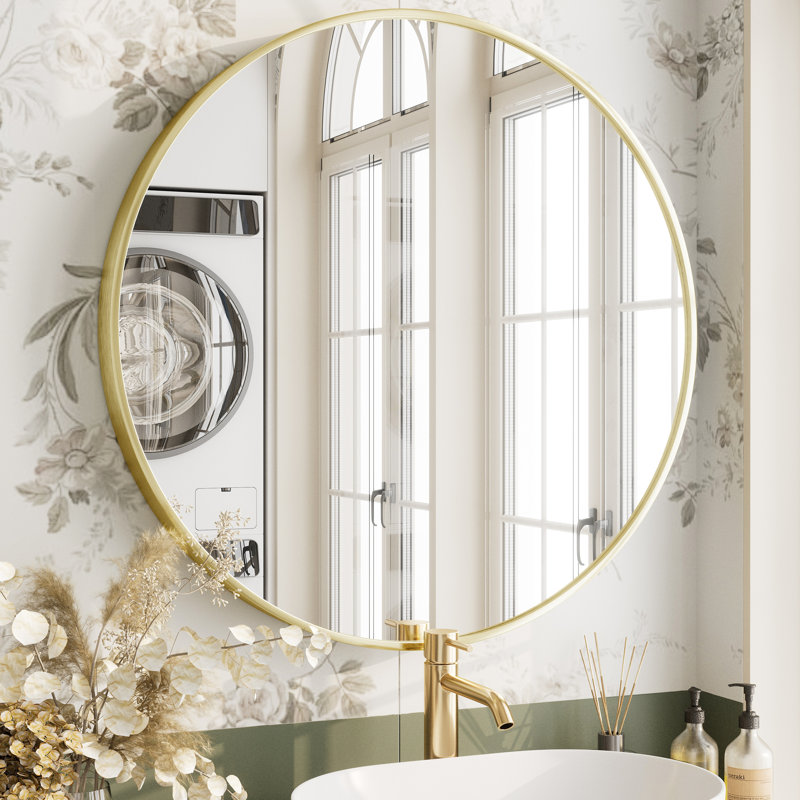 Miroir de salle de bain Molly Easy, Doré, 30 po x 30 po