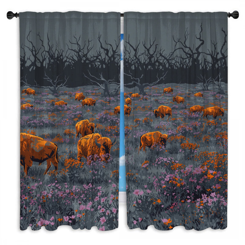 Rideaux de fenêtre Buffalo In Wildflowers, Sheer, 40in x 82in - 2 panels