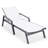 Marlin Outdoor Patio Reclining Chaise Lounge Arm Chair with Powder-Coated Aluminum Frame- Breathable Sling Mesh Fabric, Adjustable Backrest-124823761-124823756