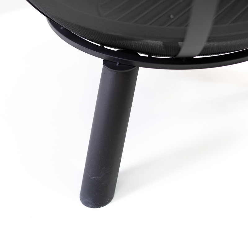 Deko Living 34 Inch Diameter Outdoor Steel Wood Burning Sphere Fire Pit with Screen Lid and Poker