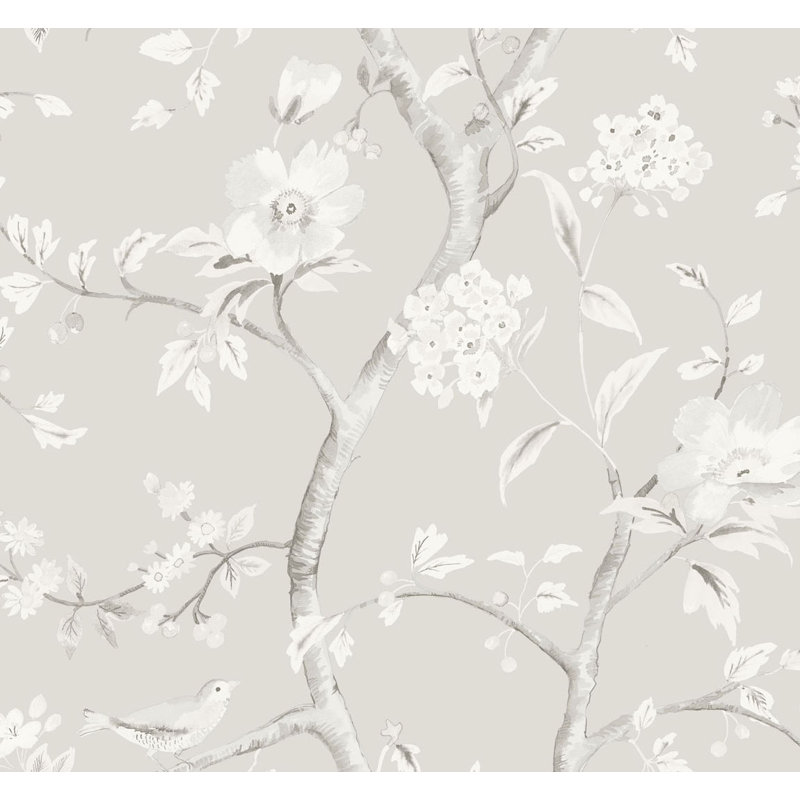 Southport Floral Trail, Metallic Silver/Fog