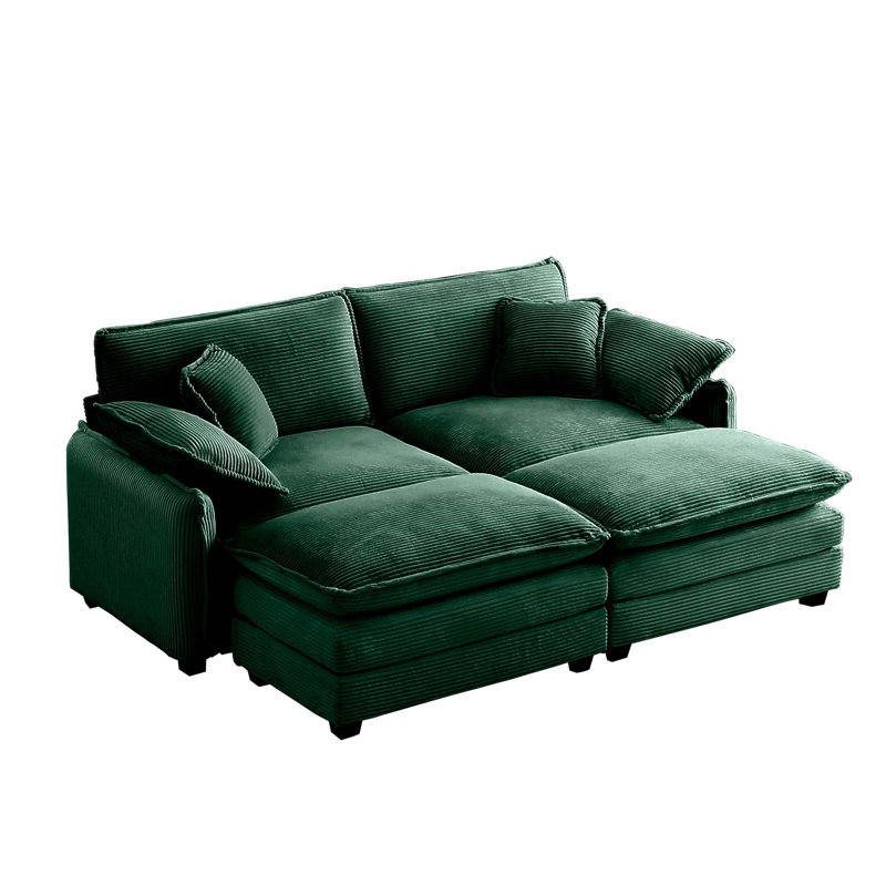 Canapé de cinéma deux places avec repose-pieds, Vert