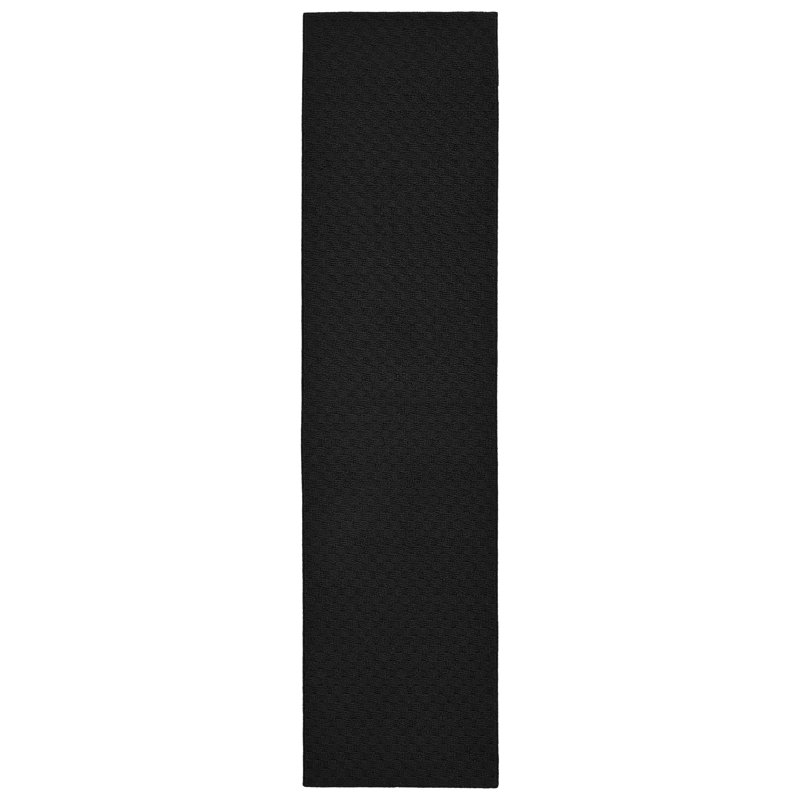 Ebern Designs Mori Area Rug Black, Runner 2' x 8'