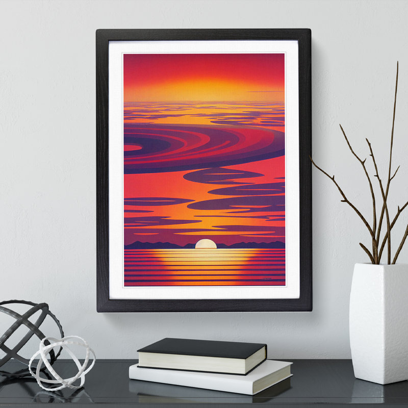 XV1022-4885X Unreal Sunset View - Print, Black Framed Paper, 66cm H x 48cm W, White