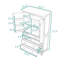 Garde-manger avec armoire de rangement, tiroirs, 2 tablettes réglables et tablettes de porte-662155905