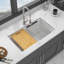 Évier de cuisine en quartz - Évier de cuisine encastré en granite blanc 32 x 19 po-116797523