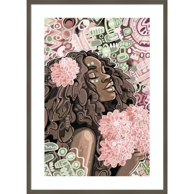 «Kanai Lady» par Justin Copeland, impression sur bois encadrée