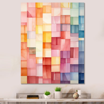 Hardedge Hardedge Pastel Symetry I - Hard Edge, peinture encadrée, art mural