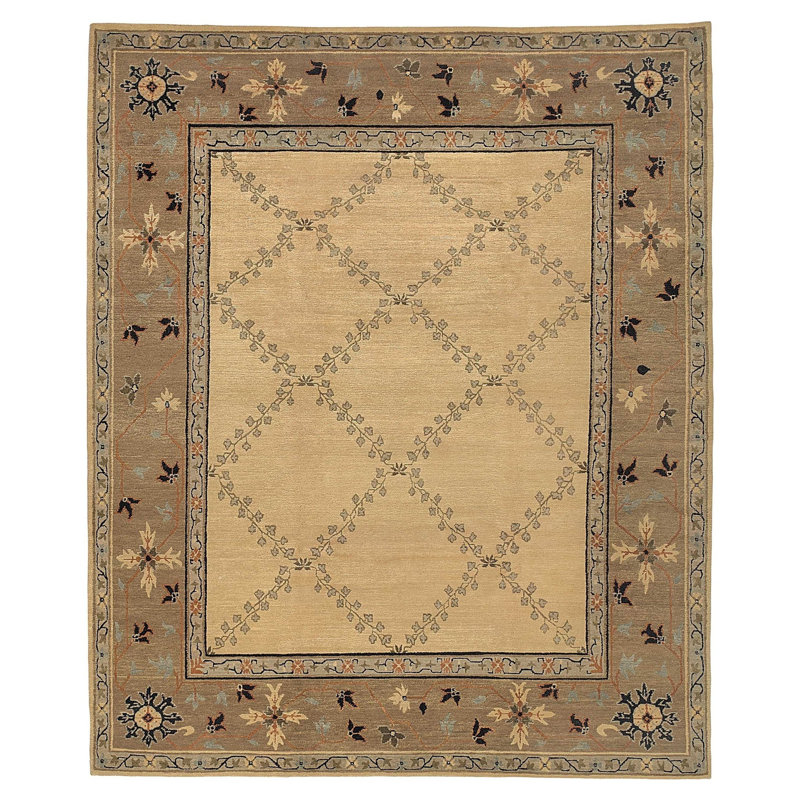 Montrose Wool Oriental Area Rug in Beige/Taupe, Rectangle 8' x 10'