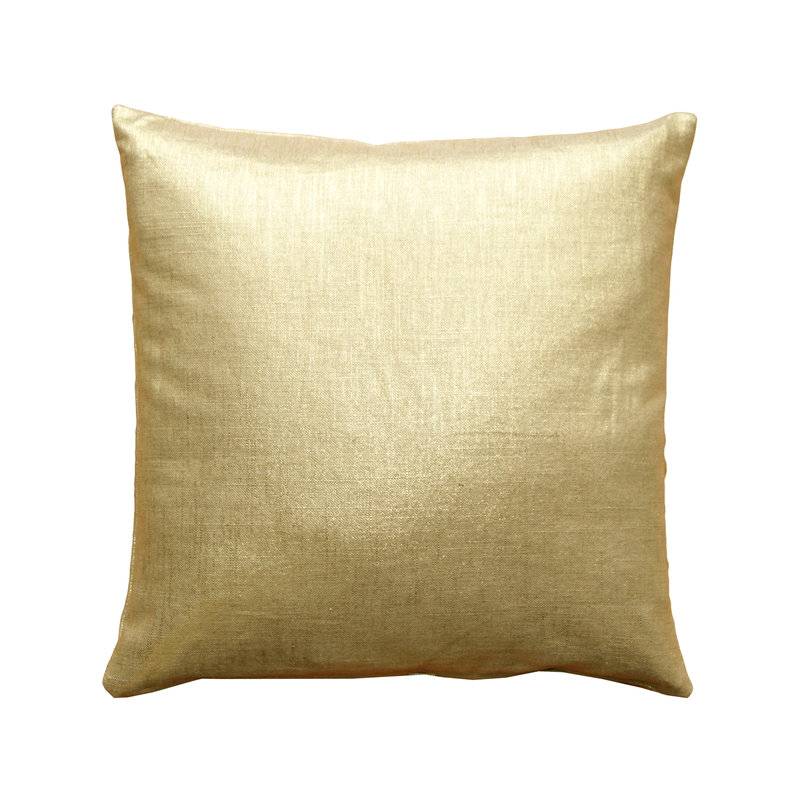 Coussin décoratif en lin Tuscany, H 20 po x l 20 po x P 6 po, Platine métallique