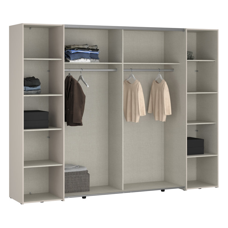 Koran No Wardrobe, 210.5cm H x 270.3cm W x 61.2cm D, Warm Oak/Beige