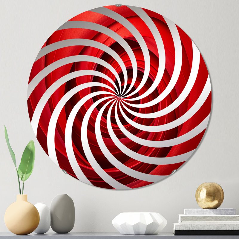 Rouge Vortex I - miroir décoratif Vortex MIR106161 C, 23,6 po x 23,6 po
