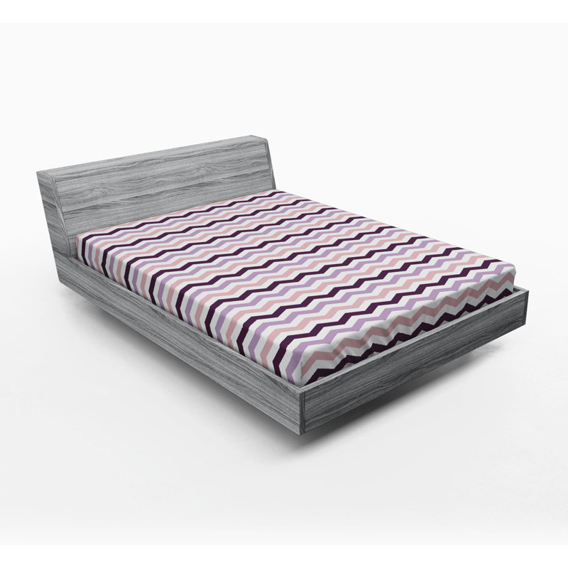 Microfiber Chevron Fitted Sheet, Full Fitted Sheet