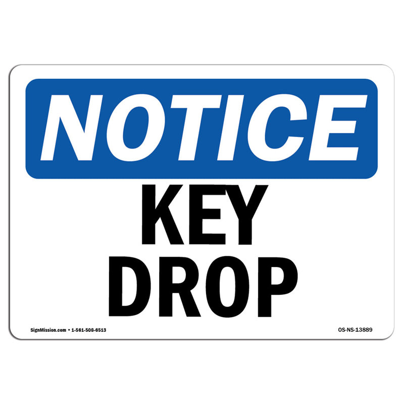 Key Drop Aluminum Sign 18 x 24