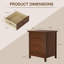 Table de chevet 3 tiroirs, table de bout en bois massif avec tablette coulissante, table de chevet pour le bureau de la chambre à coucher brun-210164899