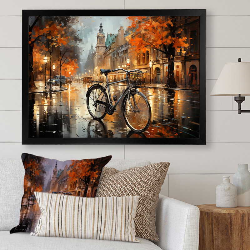 «Vélo Pearl Pursuit» sur toile, H 34 po x l 44 po x P 1,5 po, Cadre simple noir