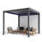 Motorized Louvered Aluminum Pergola With LED Light, Electric Screen And Solar Rain Sensor-127714956