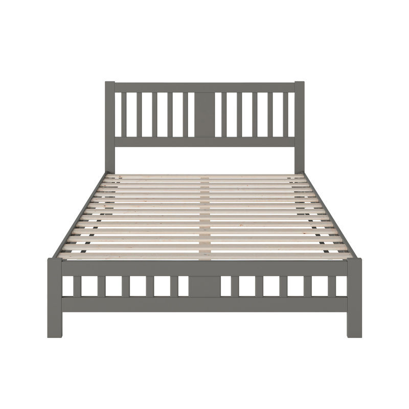 Jordon Slat Bed, Queen, Gray