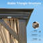 Gazebo à toit rigide 3,66 m x 5,49 m - Toit double en acier galvanisé et structure en aluminium-136680658