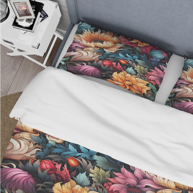 Ensemble de housse de couette psychedelic, Housse de couette simple + 1 taie décorative stan