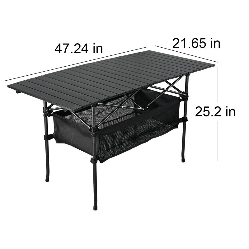 Winston Porter Outdoor Folding Aluminum Picnic Table | Wayfair