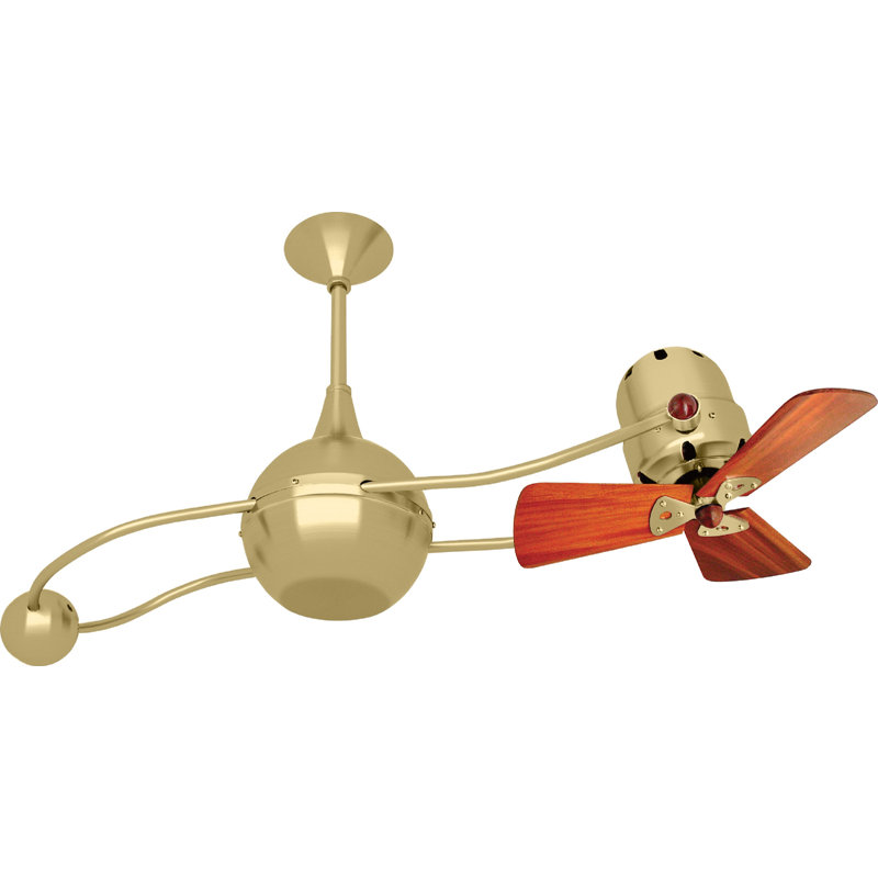 44" Brisa 2000 3 Wooden Blade Rotational Ceiling Fan, White, No