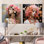 «Pink and Gold Glamour Woman Queen I», ensemble d'art mural sur toile femme glam