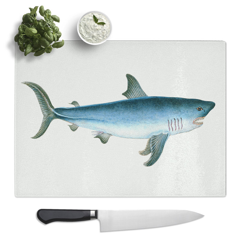 Porbeagle Shark By Edward Donovan  Glass Chopping Board