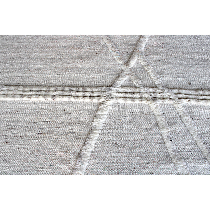 Moroccan Area Rug in Beige, Rectangle 9' x 12'