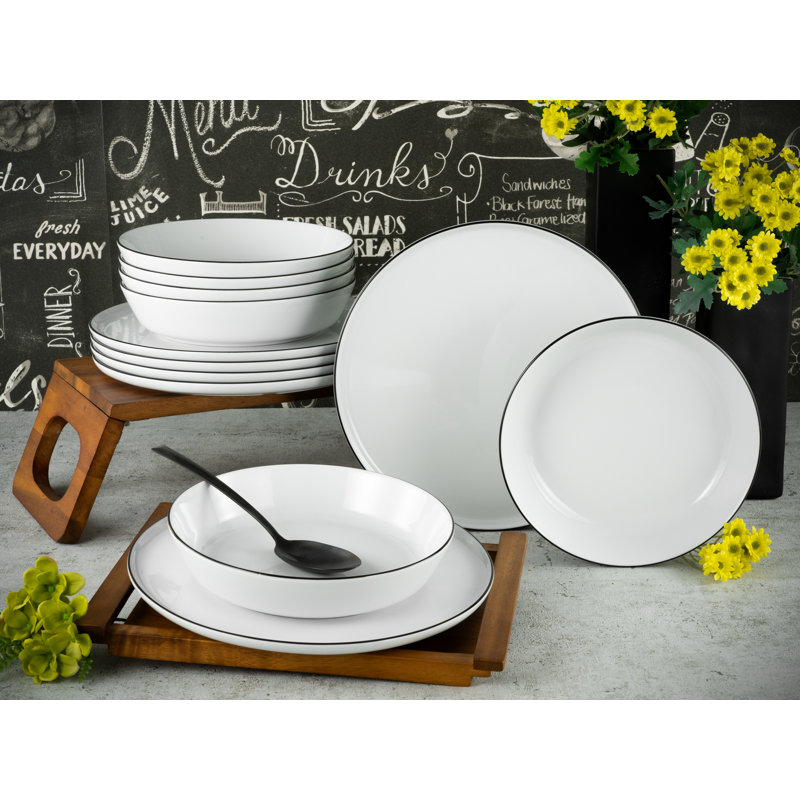 Chef Collection Piece Porcelain Dinnerware Set - Service for 6