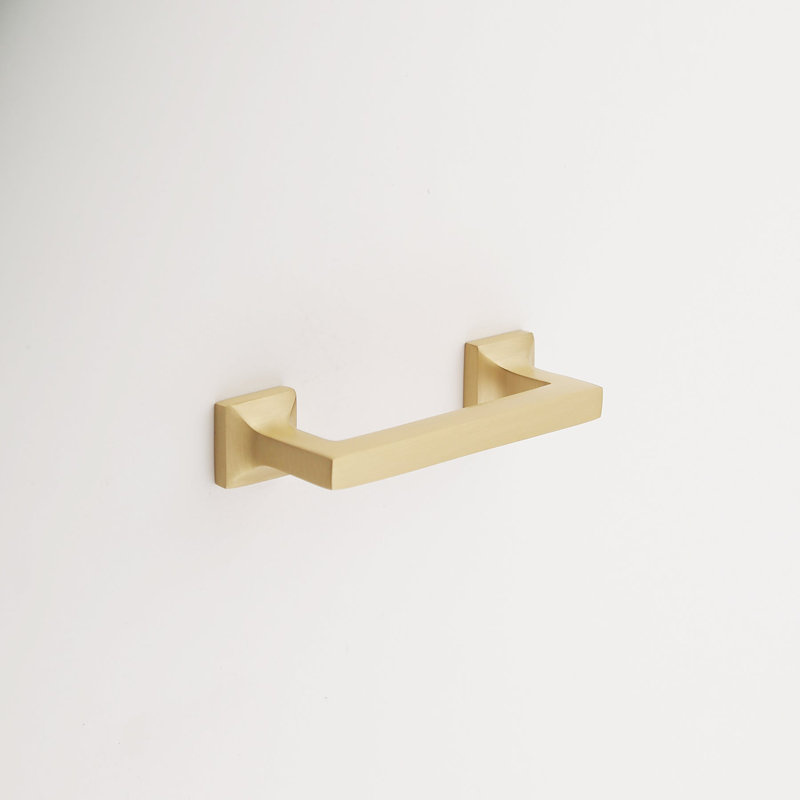Madelyn Carter Craftsman Solid Brass Drawer Pull, 4", Satin Brass