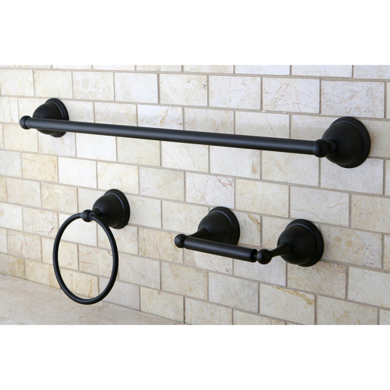 Kingston Brass Restoration 3-Piece Bathroom Hardware Set, Oil Rubbed Bronze