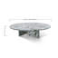 Table basse de luxe en marbre véritable gris bleu véritable, centre de table élégant de 35,4 x 9,8 pouces avec veines uniques-2115289901