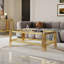 Top And Bottom Double Layer Tempered Glass Coffee Table And Mirror Finished Stainless Steel Frame-1911205323-1911205327