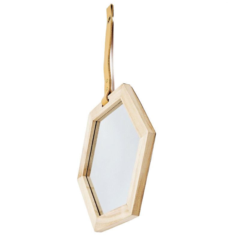 Miroir d'appoint mural 2 pièces, miroir hexagonal pour la décoration intérieure