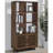 Rodger Walnut 3-Shelf Cabinet Bookcase