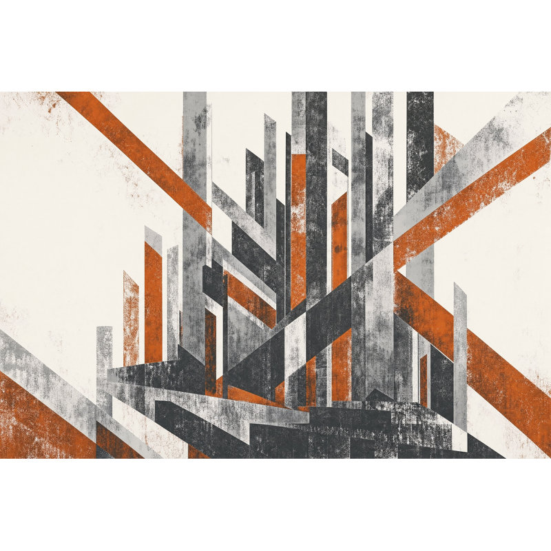 Papier peint industriel géométrique Urban Skyline, 100"x96", Non-Woven Nonpasted