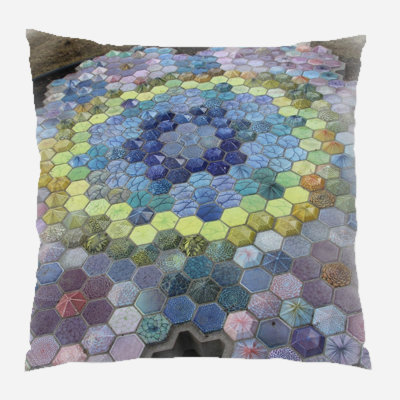 Geometric Microsuede Reversible Throw Pillow