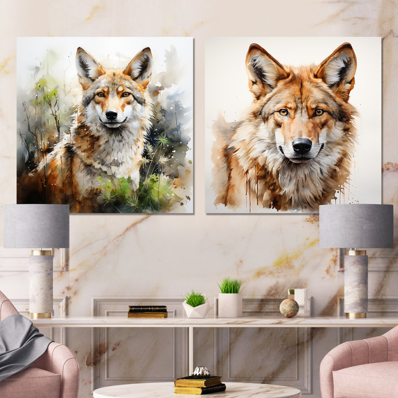 «Whimsical Wanderer Inspired Coyote I - Coyote», H 36 po x l 72 po