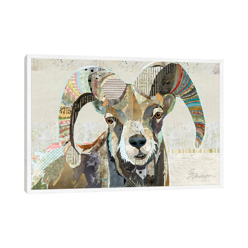 Wild Bighorn Sheep by Traci Anderson - Print on Canvas, White Framed, 101.6 cm H x 66.04 cm W
