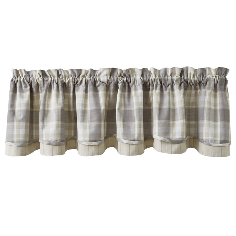 Weathered Oak Lined Layered Valance 16''L