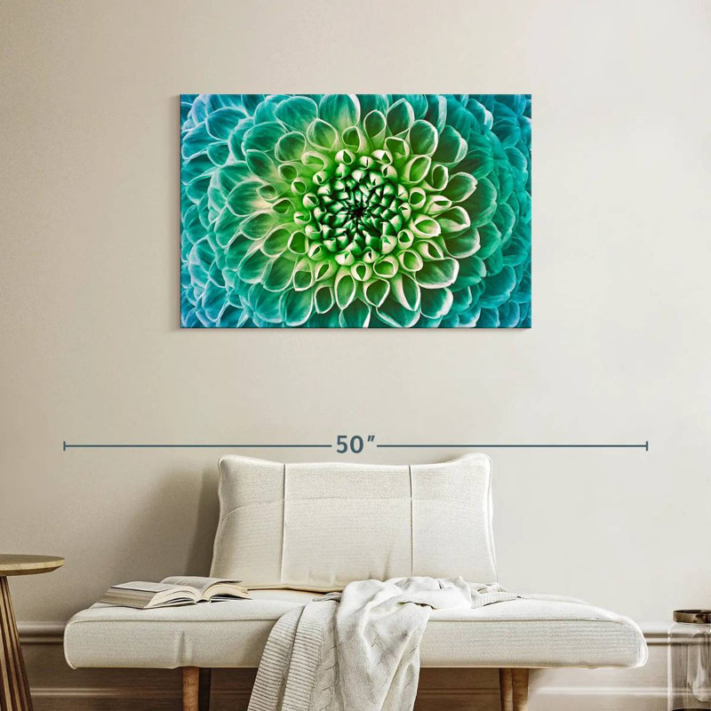 Fleur de dahlia turquoise Harnek, H 24 po x l 36 po