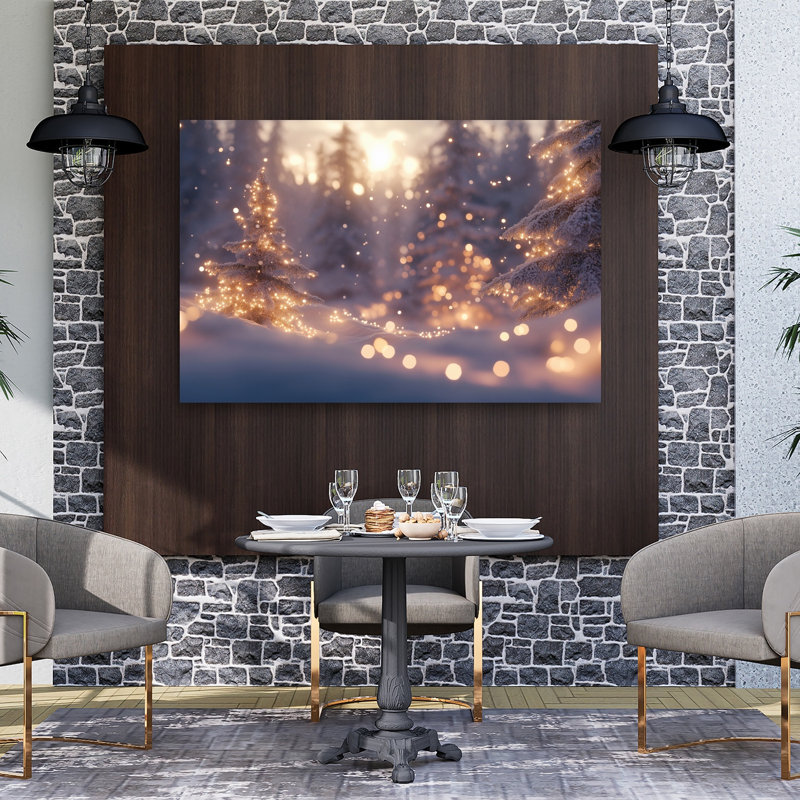 «Winter Trees Ethereal Peaceful Serene Forest Nature», reproduction d'art murale, H 40 po x l 60 po