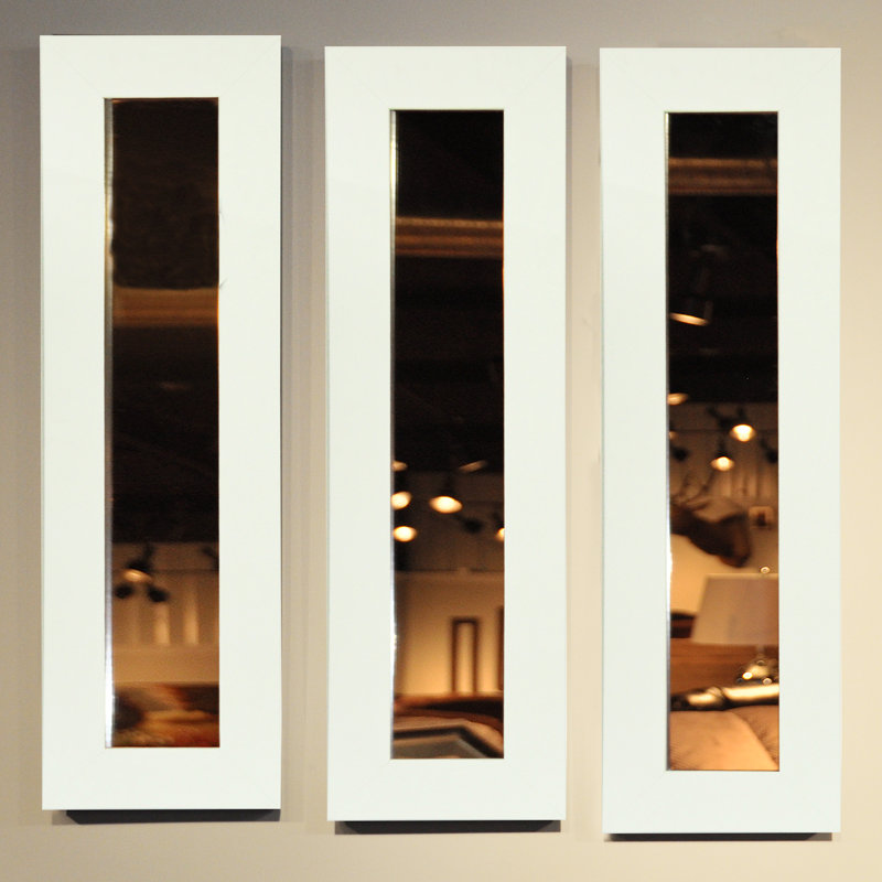 Scioli Flat Wall Mirror, 32.5" H x 11.5" W, White