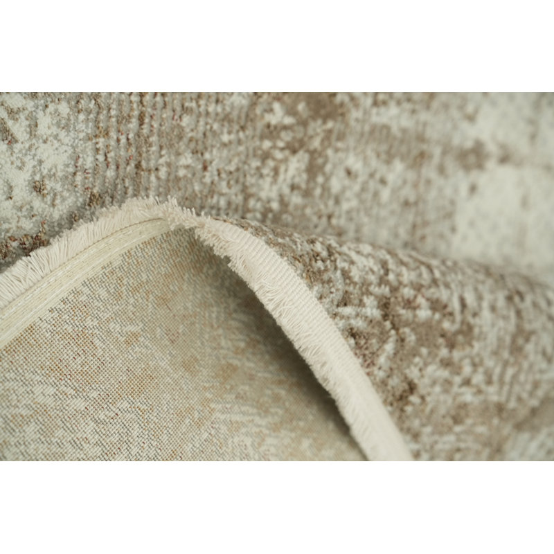 Tapis beige d'aspect vieilli pour décoration chic 5 x 8