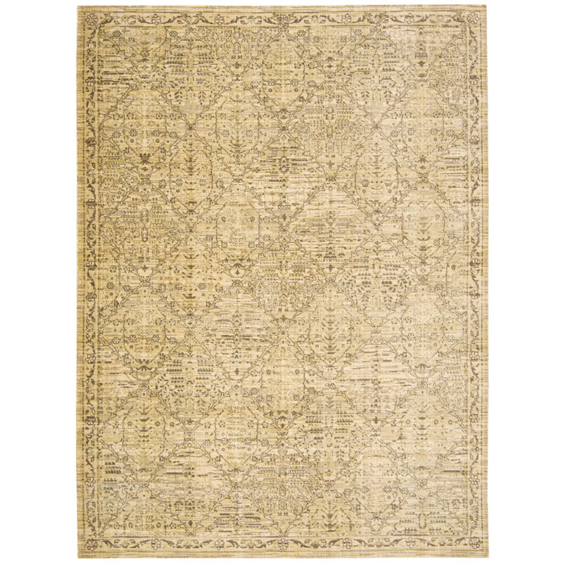 Moroccan Oriental Area Rug in Sand, Rectangle 5'3" x 7'5"