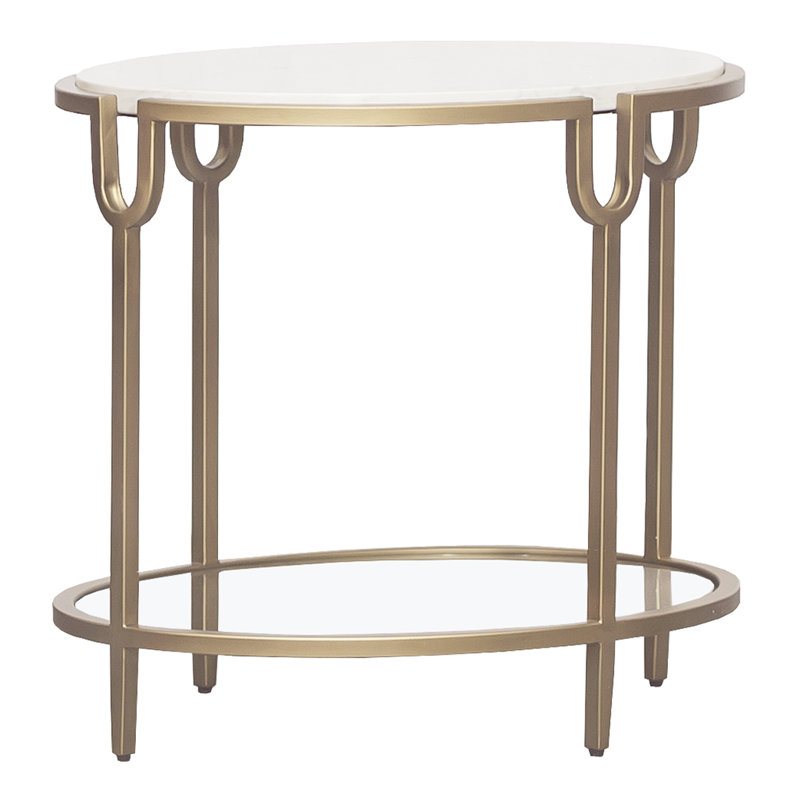Table de bout en marbre avec rangement East Camden