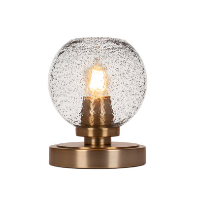Lampe d'appoint Jeanetta, fini laiton vieilli avec verre fumé de 5,75 po