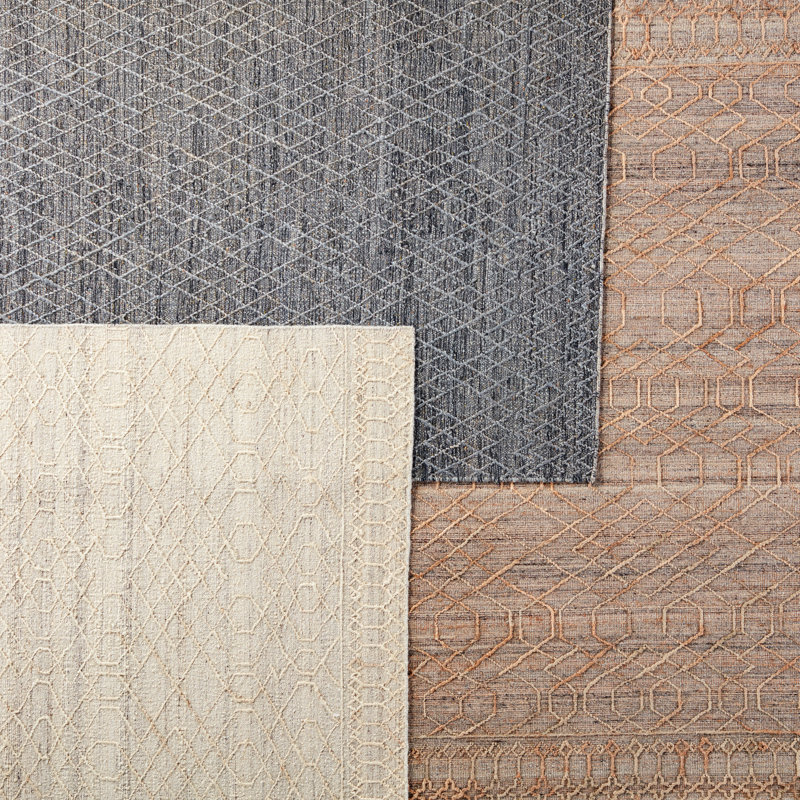 Cecille Jute / Sisal Geometric Area Rug, Rectangle 5' x 8'
