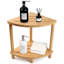 Tabouret de douche d'angle à 2 niveaux en bambou avec tablette de rangement, banc de repose-pieds de douche imperméable pour les pieds de rasage, siège et organisateur de salle de bain, conception peu encombrante